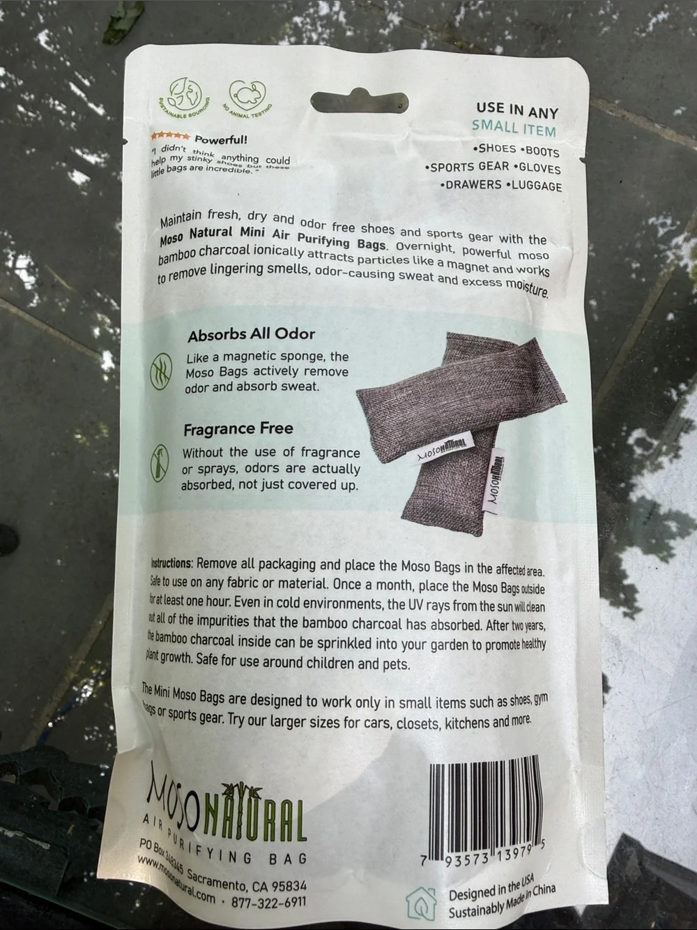Odor Eliminator Mini Air Purifying Bag - Teal & White